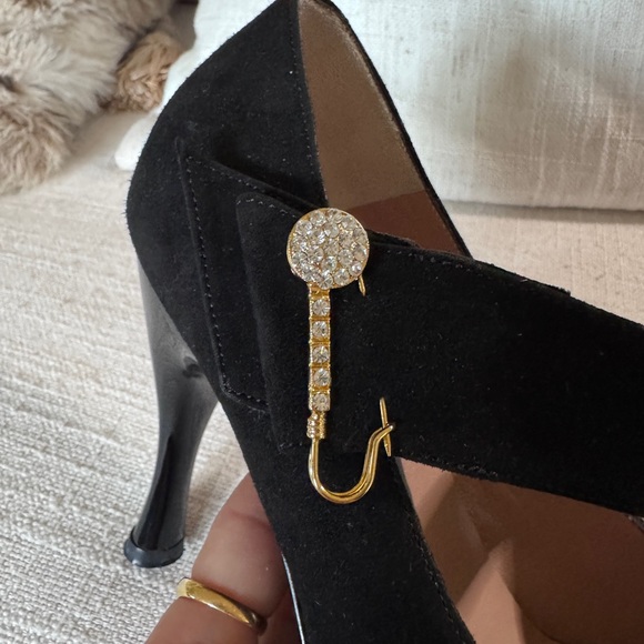 Nando Muzi Vintage Women’s Black Suede Heel Pumps Size 36 - Picture 8 of 10